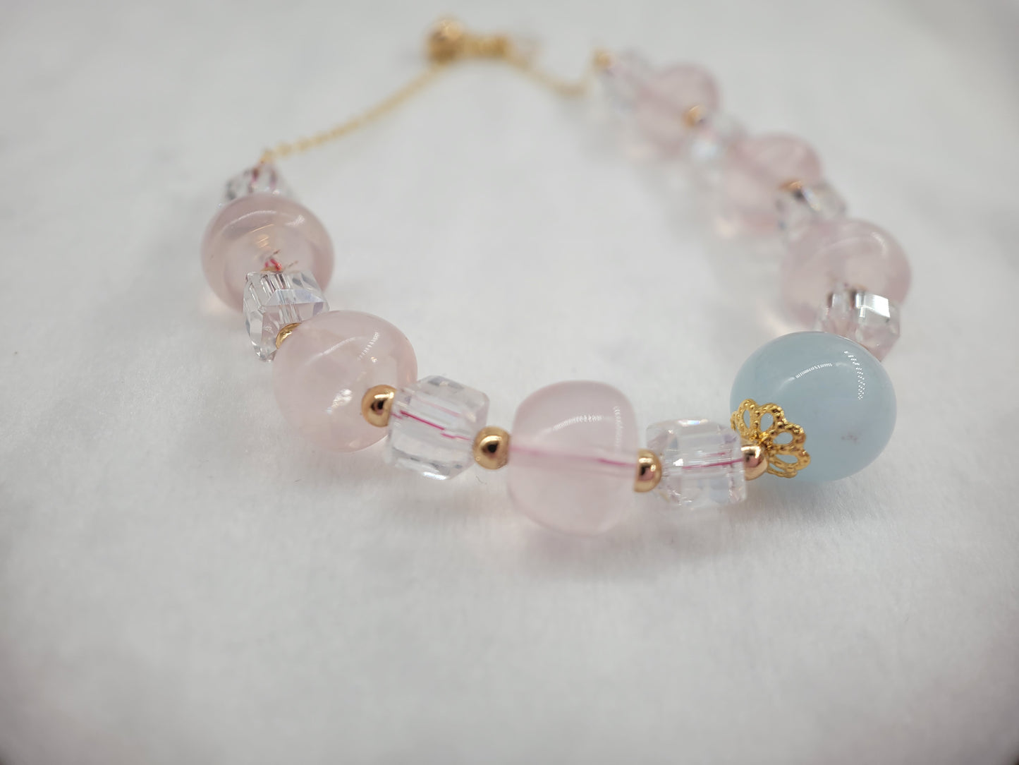 Apple Shaped Pink Quartz Bracelet