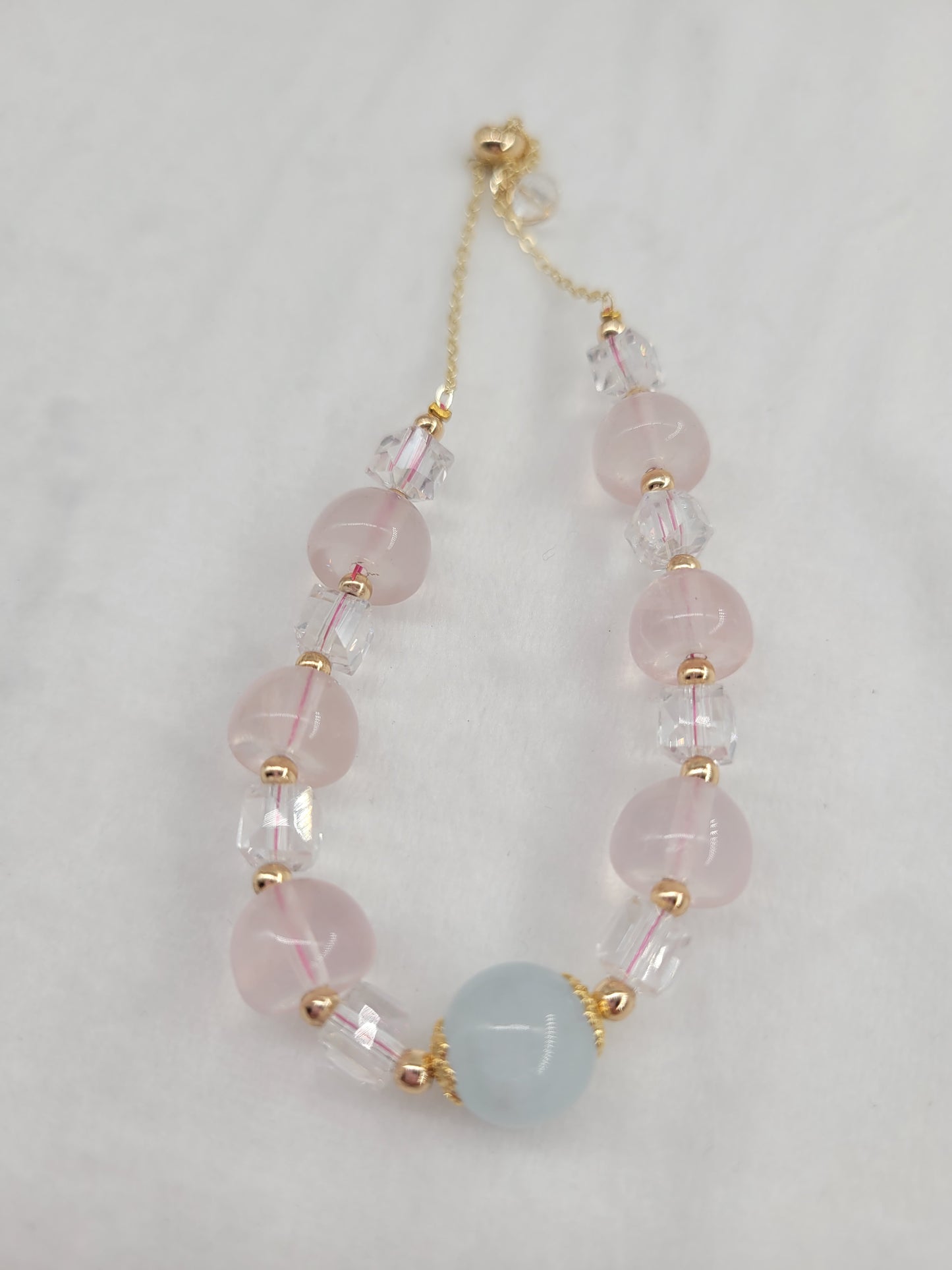 Apple Shaped Pink Quartz Bracelet