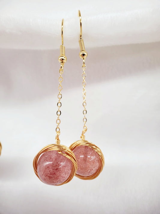 Strawberry Quartz Earrings