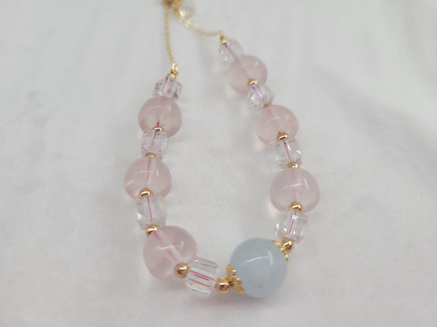 Apple Shaped Pink Quartz Bracelet