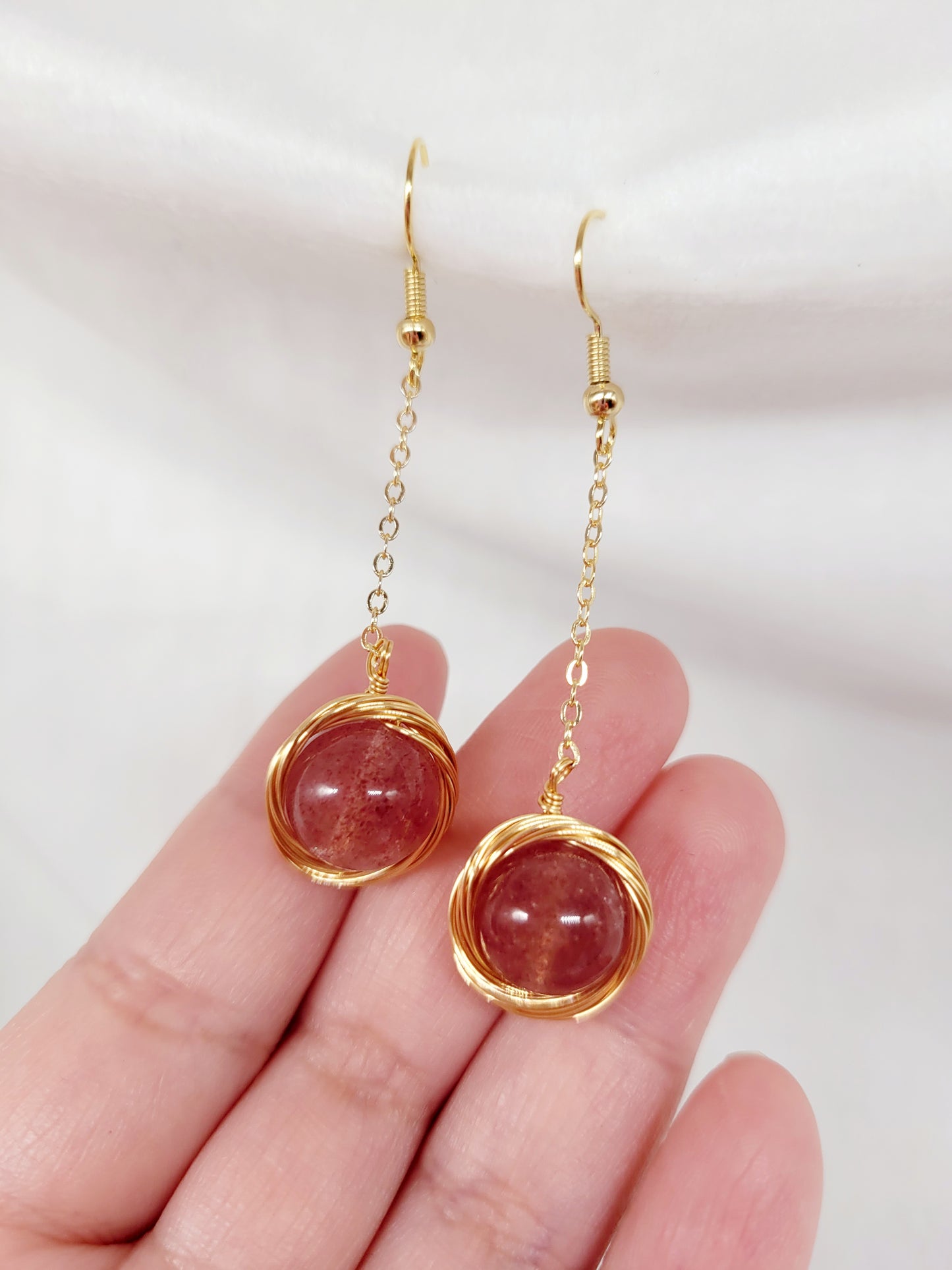 Strawberry Quartz Earrings