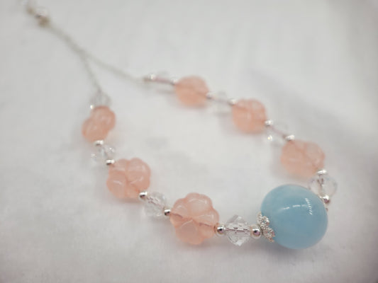 Pink Quartz Floral Bracelet