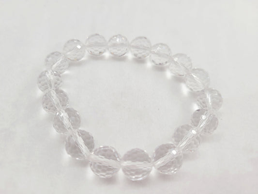 Clear Quartz Diamond Cut Bracelet
