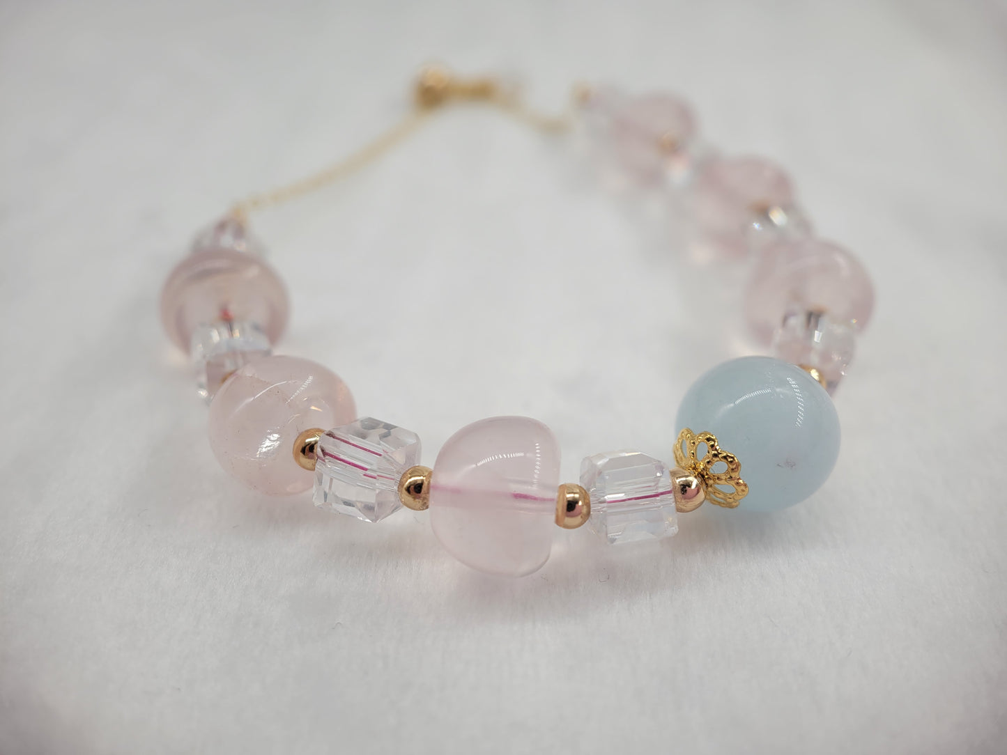 Apple Shaped Pink Quartz Bracelet