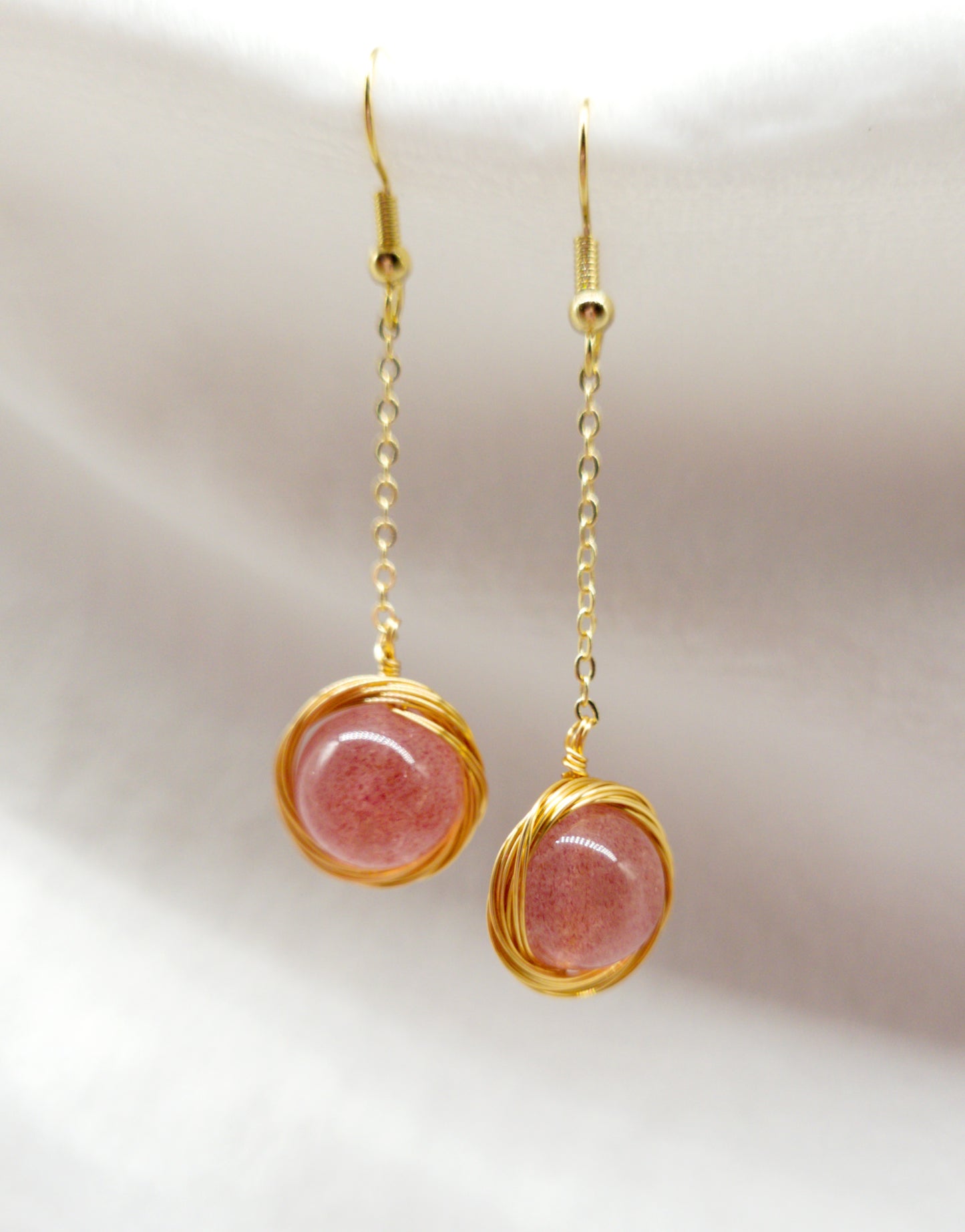 Strawberry Quartz Earrings