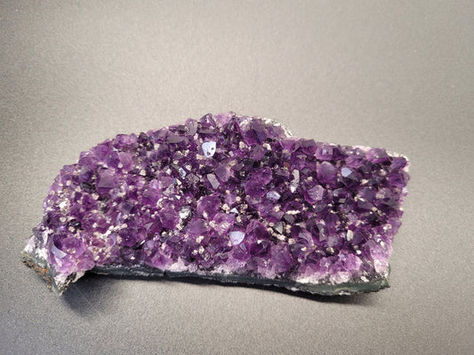 Purple Amethyst Crystal with Diamond-Like Clear Quartzes