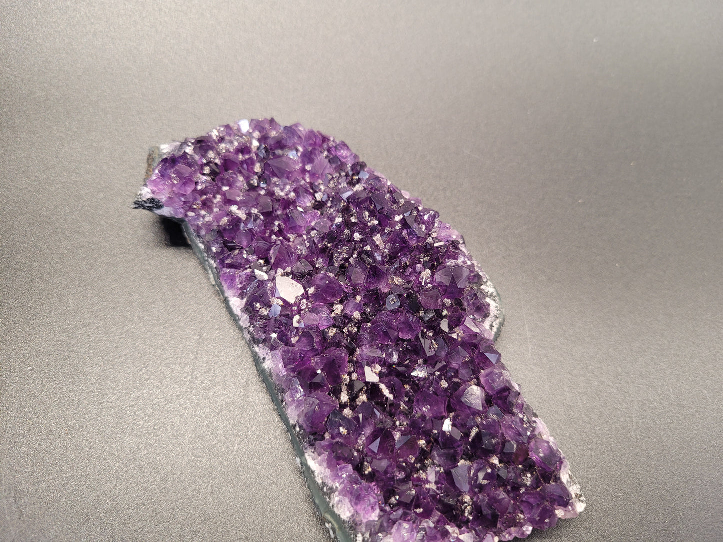 Purple Amethyst Crystal with Diamond-Like Clear Quartzes