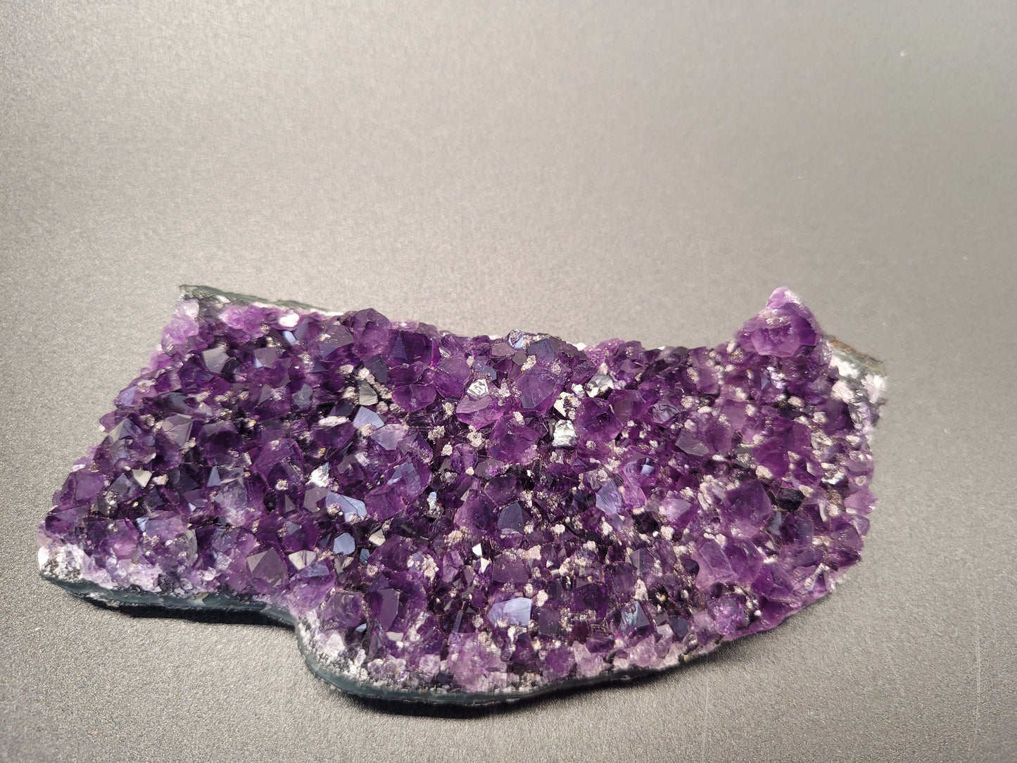 Purple Amethyst Crystal with Diamond-Like Clear Quartzes