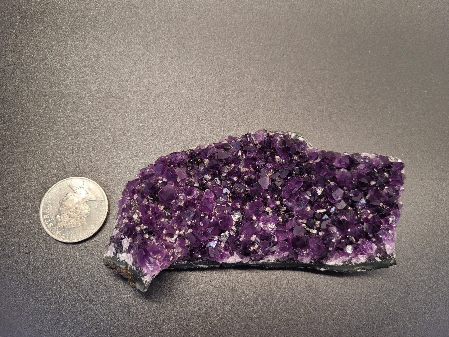 Purple Amethyst Crystal with Diamond-Like Clear Quartzes